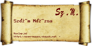 Szám Múzsa névjegykártya